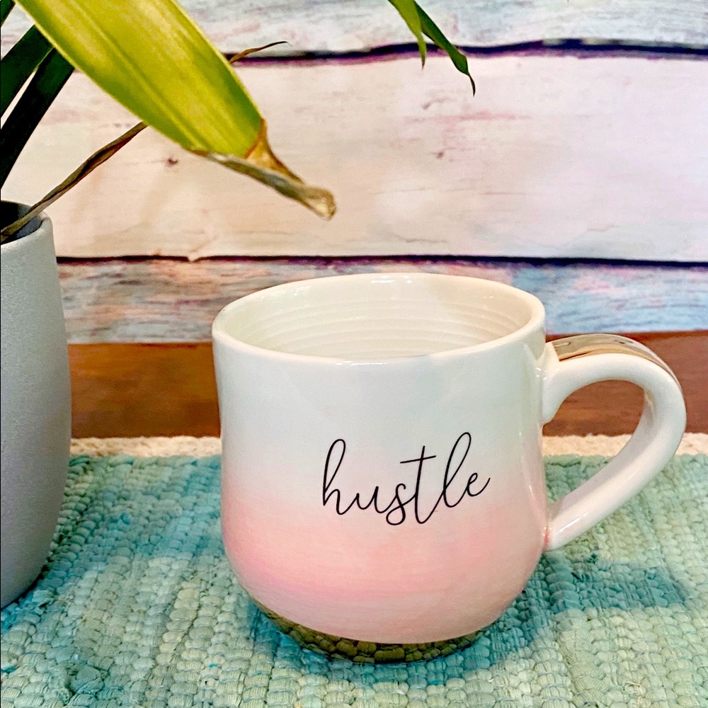 NWT dei Pink Ombré “ Hustle” Mug Homegoods